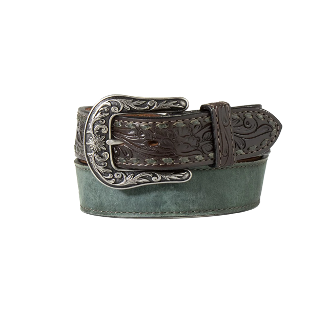 Angel Ranch Ladies Forest Green Filigree Western Belt D1400061137