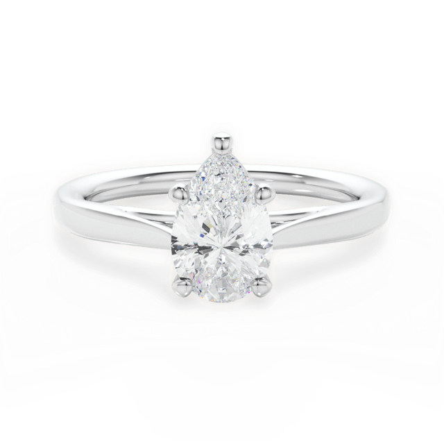 Vera Pear Cut Platinum Solitaire / 3.81 CTW Pear Lab Grown Diamonds