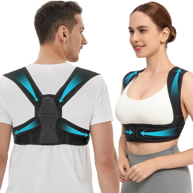 Vicorrect Posture Corrector for Back Support: Adjustable Shoulder Straightener for Women Men - Comfortable Upper Back Brace for Office Home Use(Large/X-Large))