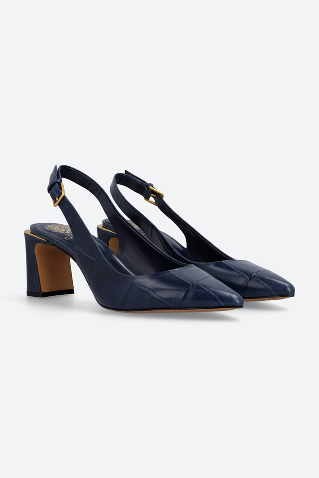 Hamden Buckle Leather Slingback Heel