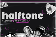 Halftone ellements for collage