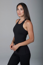 GRACE VINYASA YOGA RACERBACK: BLACK COZY