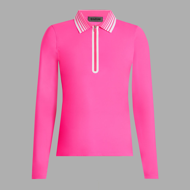 SILKY TECH NYLON QUARTER ZIP POLO