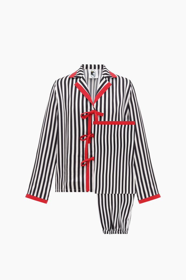 The Bow Pajama Set with Red Details