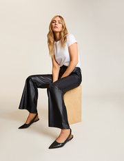 Matte Metallic Wide Leg Trouser