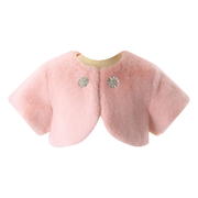Diamanté Faux Fur Bolero, Pink