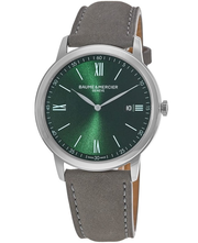 Baume & Mercier Classima Quartz Green Dial Leather Strap Men's Watch 10607