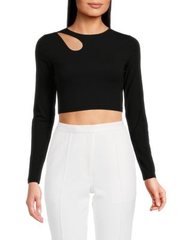 Cut Out Long Sleeve Crop Top