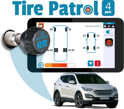 Tire Patrol: Tire Pressure Sensor 4-pk for Towed Vehicles and Trailers