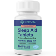 WELMATE Sleep Aid - Doxylamine Succinate 25mg, 200 Tablets (Generic Unisom)