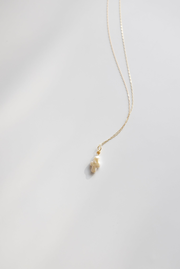 Chain + Pearl Cross Pendant