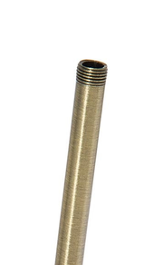 Steel Fixture Stem Lamp Pipe, Both Ends Threaded 1/8 IP, Antique Brass Finish -  Choice of Length (22249A)