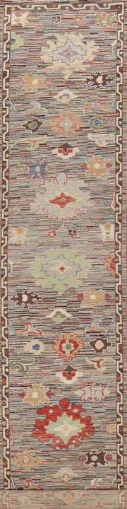 Vegetable Dye Oushak Turkish Runner Rug 2x19