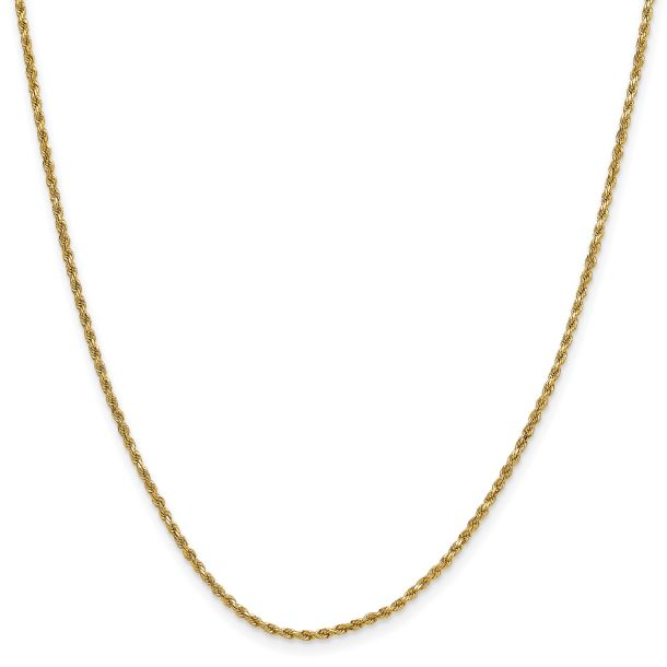 Diamond-Cut Rope 14k Yellow Gold Chain Necklace 2mm