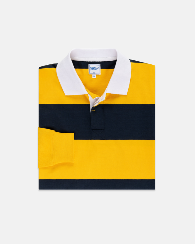 NAVY/GOLD STRIPE RUGBY SHIRT