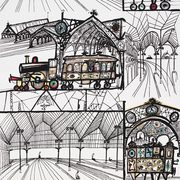 TRAINS - MULTI ON WHITE