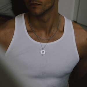 Sun Pendant Stainless Steel Necklace