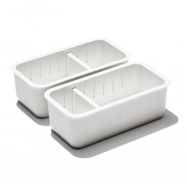 OXO Good Grips Adjustable Drawer Bin Set | 2 Piece Set