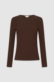 EVE FINE RIB TEE Dark Chocolate