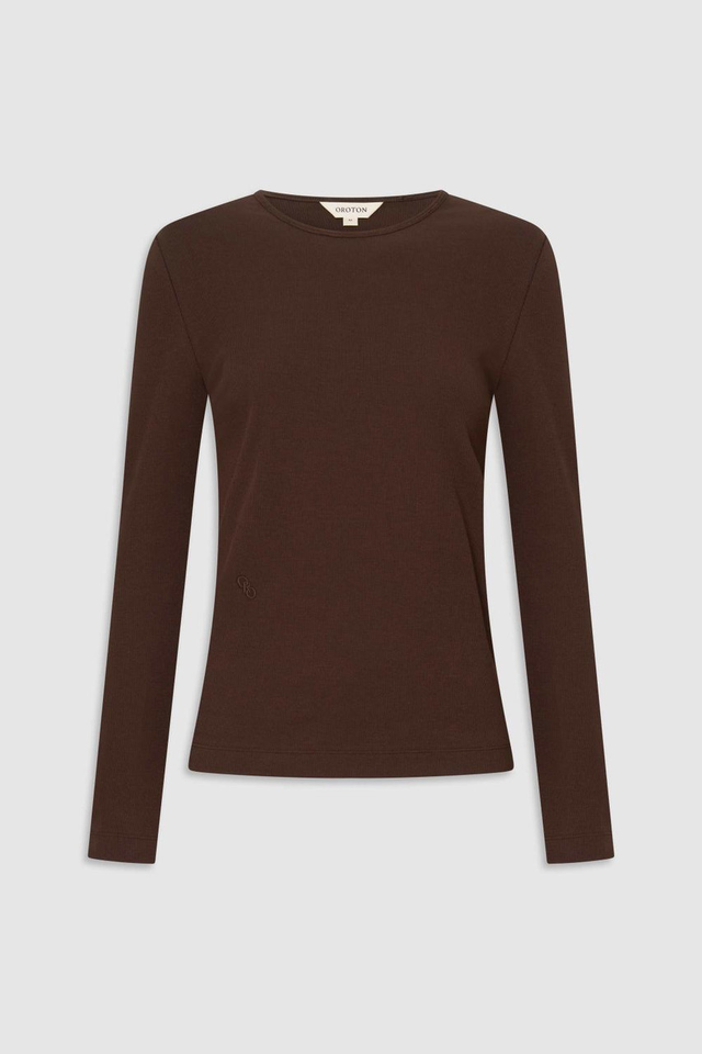 EVE FINE RIB TEE Dark Chocolate