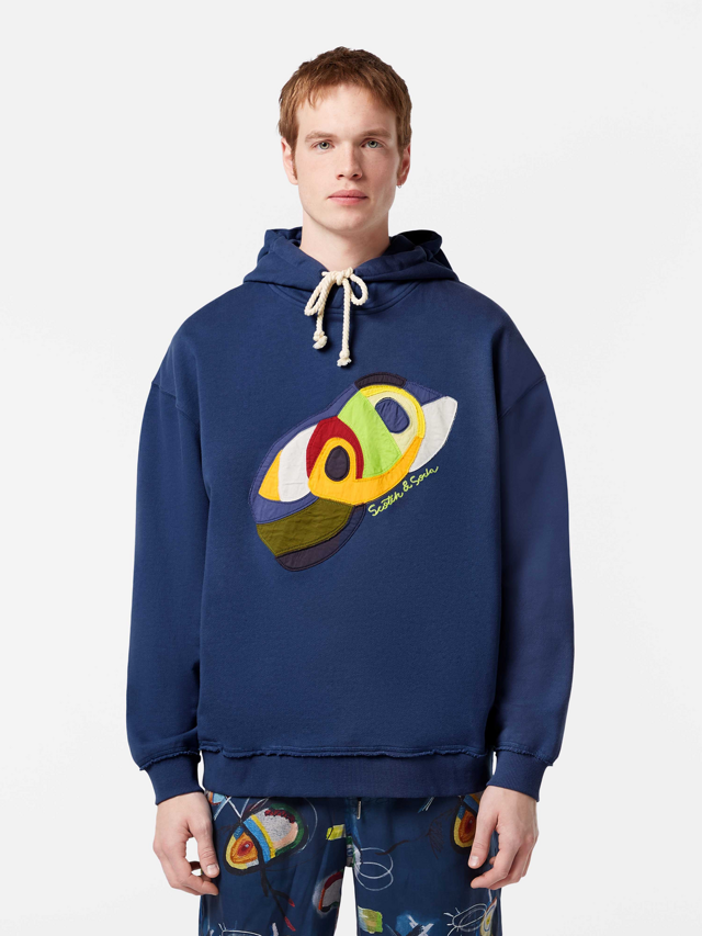 Loose-Fit Applique Artwork Hoodie