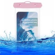 Waterproof Phone Pouch Case Holder for Under 6.5-inches Phone Underwater Clear Cellphone Dry Bag - Pink