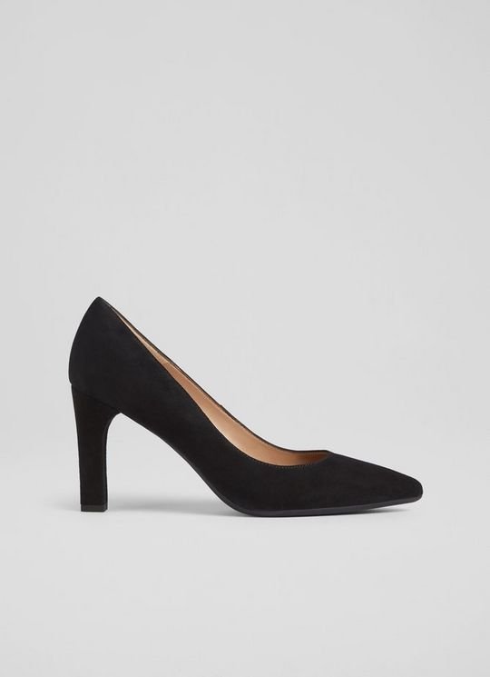Tess Black Suede Courts
