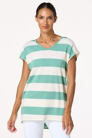 Cato Fashions | Cato Hooded Stripe Mesh Panel Top