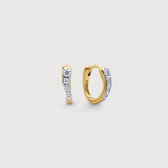 Gold Vermeil Riva Pavé Diamond Huggie Earrings - Lab Grown Diamond
