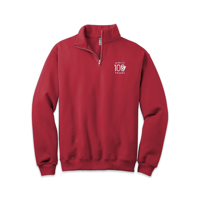 Cozy Up Quarter-Zip Red Sweatshirt