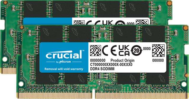 Crucial 16GB Kit (8GBx2) DDR4-3200 SODIMM | CT2K8G4SFRA32A | Crucial.com