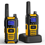 Radioddity HD-1 Heavy Duty Radio | FRS/PMR | IP67 Waterproof | One-Key Group Call | Vibrate Alert | SOS | Dual PTT | 2400 mAh Battery | USB-C Charging