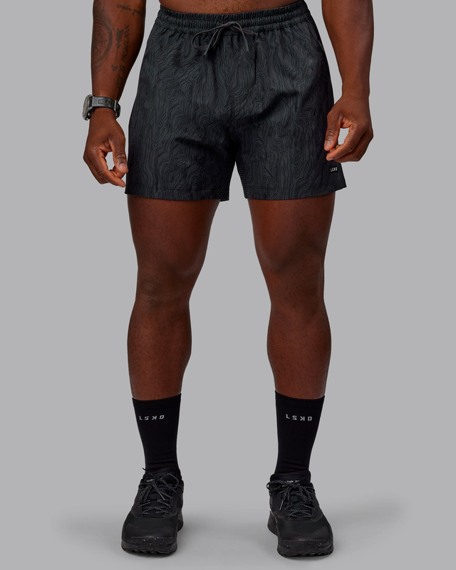 Rep 5" Performance Short - Topographic Black