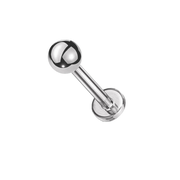 Push In Top Ball Surgical Steel Threadless Labret Flat Back Stud 20ga 18ga 16ga Sold Each