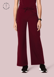 High Waisted Wide Leg Wine