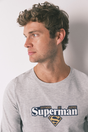 Pyjama long Superman gris 100% coton