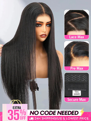 [Clearance Sale] 9x6 HD Lace M-cap Wear Go Glueless Mini Knots Straight Hair Pre-cut Lace Front Wig Pre-plucked