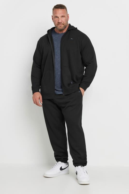 BadRhino Big & Tall Black Zip Through Hoodie & Jogger Set