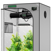 Smart Grow Tent Kit GIY-SGS-G33 3x3, 3-Plant Complete System, with WiFi E42A Controller, 200W AeroLight Wing SE LED Grow Light, and 4-inch AeroZesh G4 Ventilation Combo