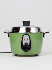 Tatung Electric Rice Cooker and Steamer (6-cup Stainless Steel), Green