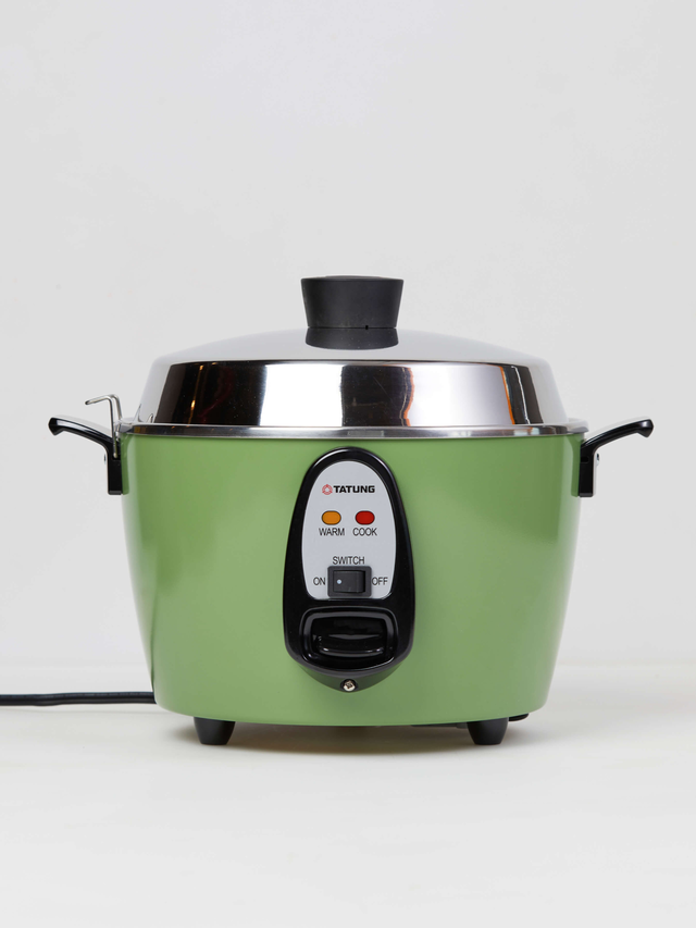 Tatung Electric Rice Cooker and Steamer (6-cup Stainless Steel), Green