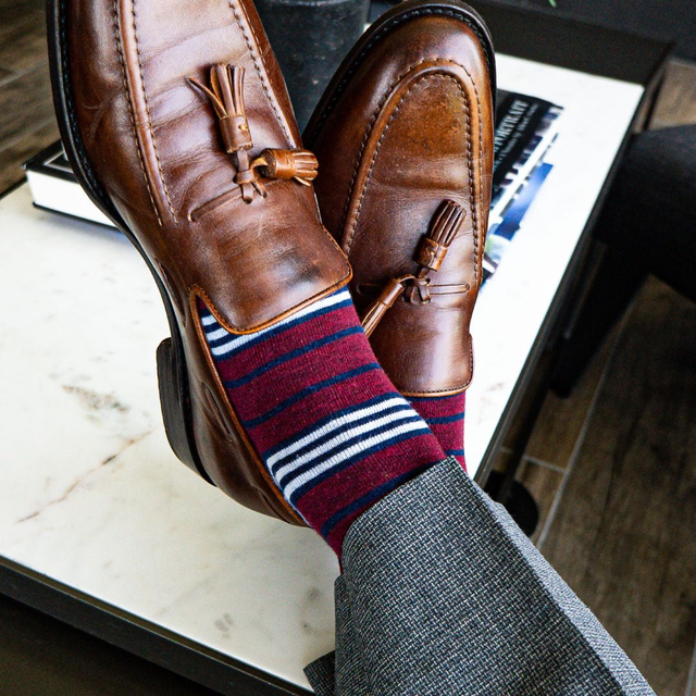 The Christophers - A Classic Red, White, and Blue Striped Sock