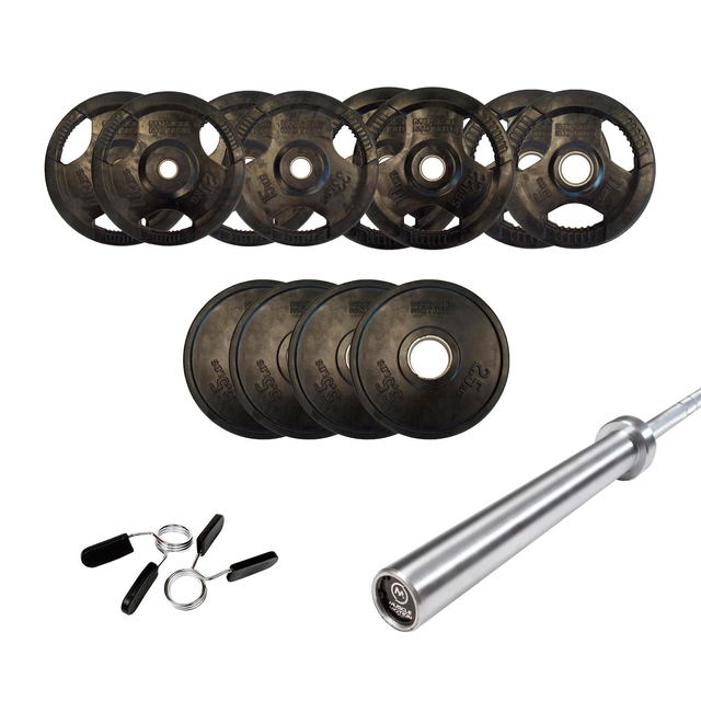 Muscle Motion Rubber Olympic Barbell Set