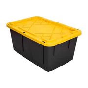 Greenmade Pro. Grade 12 gal Black/Yellow Snap Lock Storage Box 14.7 in. H X 15 in. W X 20.5 in. D St