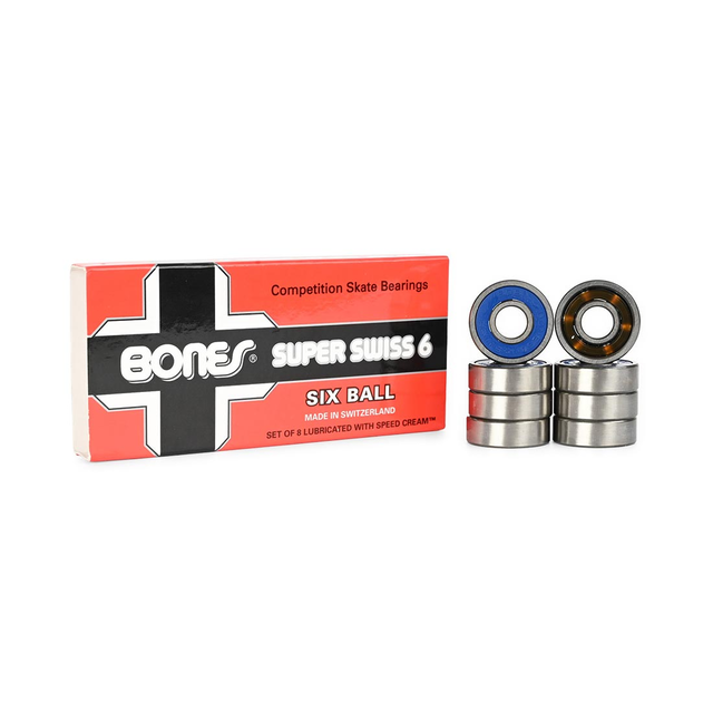 Bones Swiss Super 6 Ball Skateboard Bearings (8 Pack)