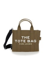 'Traveler Handbag' Mini Military Green Tote Bag with Logo in Fabric Woman