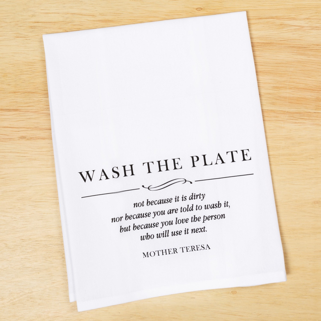 Mother Teresa Wash the Plate Dish Towel