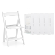 Tangkula Folding Chairs, Outdoor Foldable Patio Chairs with Padded Seats, All-Weather Resin Frame with 1100 LBS Static Load