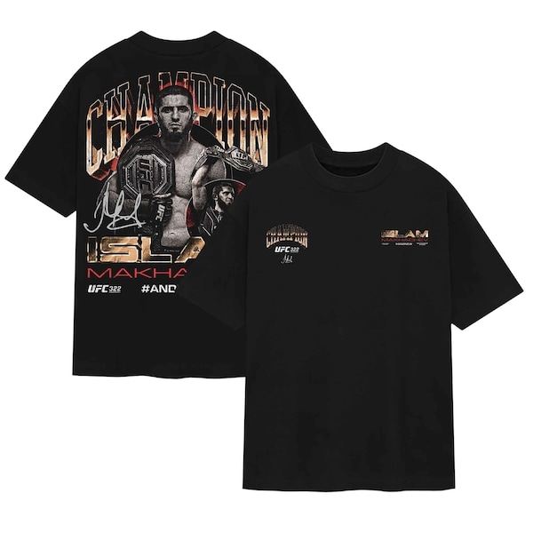 Men's Black Islam Makhachev UFC 322 #AndNew Men's Welterweight Champion T-Shirt