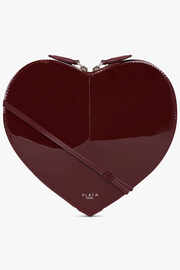 Le Coeur Patent Heart Shaped Bag | Garnet Red